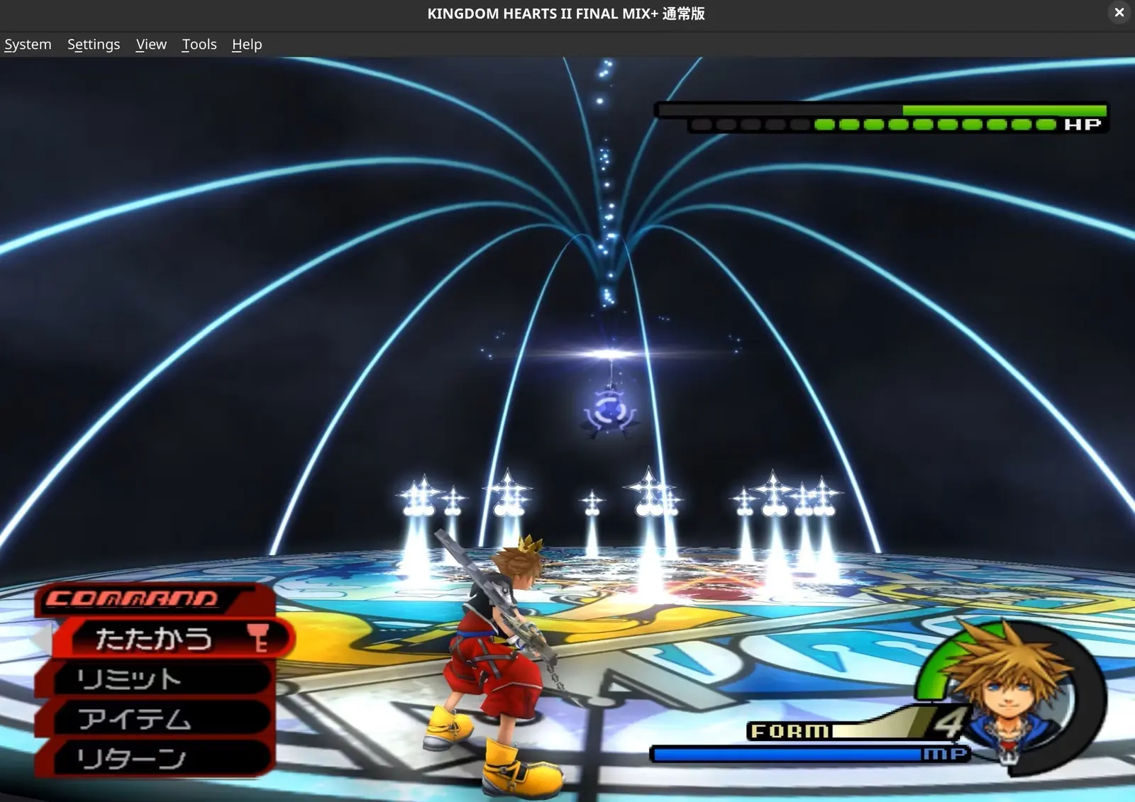 Kingdom Hearts II Final Mix+ Gameplay in PCSX2 mit Kampf-UI und HUD